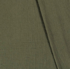 Musselin Stoff Double Gauze uni, armygr�n