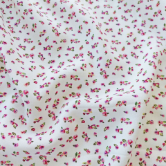 RESTST�CK 42 cm Viskosestoff Popelin Blusenstoff Mini Blumen, rosa rot gr�n cremewei�
