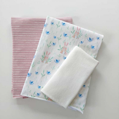 STOFFPAKET Jerseystoff Hasen Streifen, wei� hellaltrosa