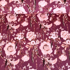 Jersey Rosen Traumf�nger Digitaldruck, rosa bordeaux