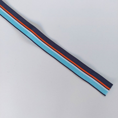 Ripsband Streifen 16 mm, navy orange wei� t�rkis