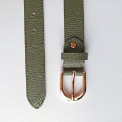 Lederg�rtel Uni Gr. 95 (114 cm) goldene Schnalle, moosgr�n