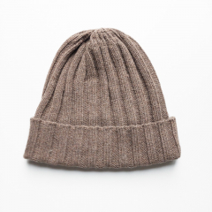 M�tze aus Kaschmirmix Strickstoff- soft brown- made in Italy