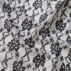 RESTST�CK 50 cm Futterstoff Spitze Blumendruck glatt weich, schwarz grau