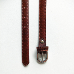 Lederg�rtel Kuhfell Uni Gr. 90 (109 cm) silber Schnalle, mittelbraun