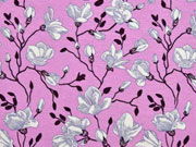 RESTST�CK 88 cm Viskosejersey Blumen und Ranken, rosa