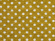 RESTST�CK 81 cm Jerseystoff Strickjersey Punkte meliert, ocker