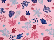 Dekostoff Bl�tter, rosa