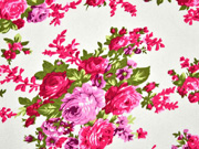 Viskose Leinen Rosen, rosa wei�