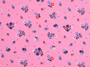 Jersey Stoff kleine Bl�mchen, rosa