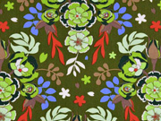 RESTST�CK 125 cm Baumwollstoff Blumen Knospen Bl�tter, hellgr�n khaki