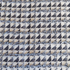 RESTST�CK 50 cm Boucle Stoff Jacquardstoff Dreiecke Fransen franz�sischer Stil , ecrue schwarz