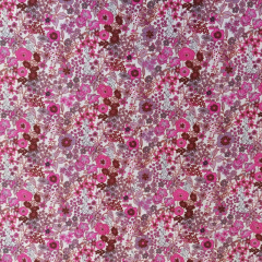 Baumwollstoff kleine Blumen Bl�mchen Silky Cotton, flieder bordeaux pink wei�