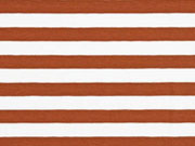 RESTST�CK 50 cm Jerseystoff Streifen 1 cm, terracota wei�