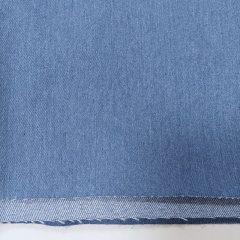 Baumwolljeansstoff mit Stretch uni, mittelblau