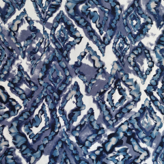 RESTST�CK 50 cm Viskose Jerseystoff Rauten Jeansblau Wei�