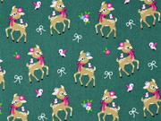 RESTST�CK 85 cm Baumwollstoff Rehe Schleifen, dunkelgr�n