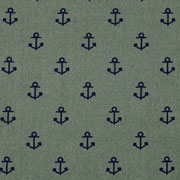 Baumwollstoff Anker, dunkelblau khakigr�n
