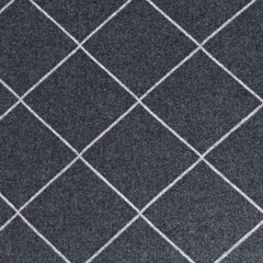 Jacquardjersey Strickstoff Rauten Gitternetz, cremewei� grauschwarz