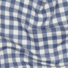 Flanellstoff Baumwollstoff Karomuster kariert, jeansblau wei�