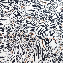 RESTST�CK 57 cm Hosenstretchstoff Bengalin Animal Print, grau beige weiss