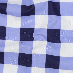 beschichteter Baumwollstoff gro�es Karomuster 3 cm, hellblau dunkelblau wei�