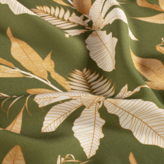 Viskosestoff Popelin Bl�tter Webware Blusenstoff,camel wei� gr�n