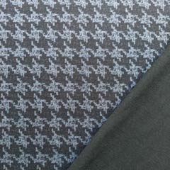 Jerseystoff Hahnentritt, graublau schwarz