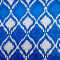 RESTST�CK 50 cm Baumwollstoff mit Stretch Rauten Ethnomuster, kobaltblau