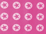 Baumwollstoff Sterne im Kreis 1,8 cm - weiss auf pastellpink