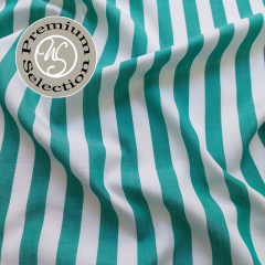 Baumwollstoff Streifen Linea Reale - Imperial Teal (dunkelmint) - Made in Italy (Deadstock)