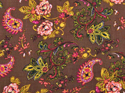 RESTST�CK 86 cm Viskose Stoff Paisley Muster, braun