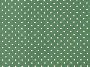 Baumwollstoff kleine Punkte Petite Dots, wei� dunkelgr�n