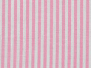 Baumwollstoff Streifen 3 mm garngef�rbt, wei� rosa