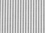 Baumwollstoff Streifen 3 mm garngef�rbt, grau weiss