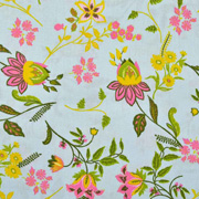 Baumwollstoff Blumen Ranken, pink hellmint