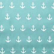 Baumwollstoff Anker, weiss mint