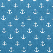 Baumwollstoff kleiner Anker Webware, weiss jeansblau