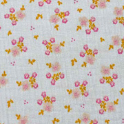 Musselin Stoff Bl�mchen , pink rosa grau