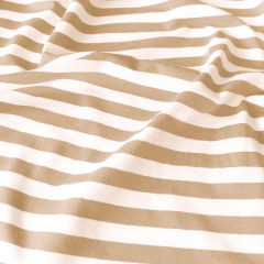 Jerseystoff Streifen 1 cm garngef�rbt, beige wei�