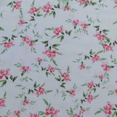 RESTST�CK 200 cm Viskosestoff Bl�mchen Blusenstoff, gr�n rosa cremewei�