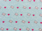 Jerseystoff Herzen Briefumschl�ge Love Letters, hellblau