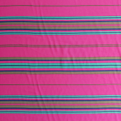Viskose Stoff Streifen - mint lila braun pink