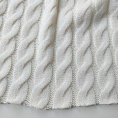 Strickstoff Zopfmuster klassischer Stil, cremewei�