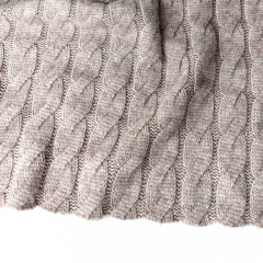 RESTST�CK 55 cm Strickstoff Zopfmuster klassischer Stil, taupe