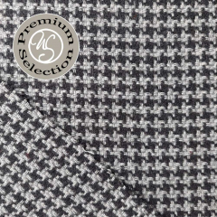Woll-Tweed Stoff Hahnentrittmuster Deadstock Designerstoff - grau schwarz - Made in Italy