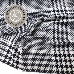 Jacquardstoff Hahnentrittmuster Designer Deadstock schwarz wei� Made in Italy