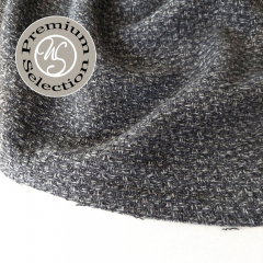 Italienischer Wollstoff mit Texture Deadstock Designerstoff -grau - Made in Italy