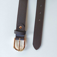 Lederg�rtel Damen - Gr. 90 - gold Schnalle - dunkelbraun
