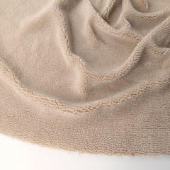 Teddyfleece Teddystoff Schaffell Optik weich dick uni - hellbeige